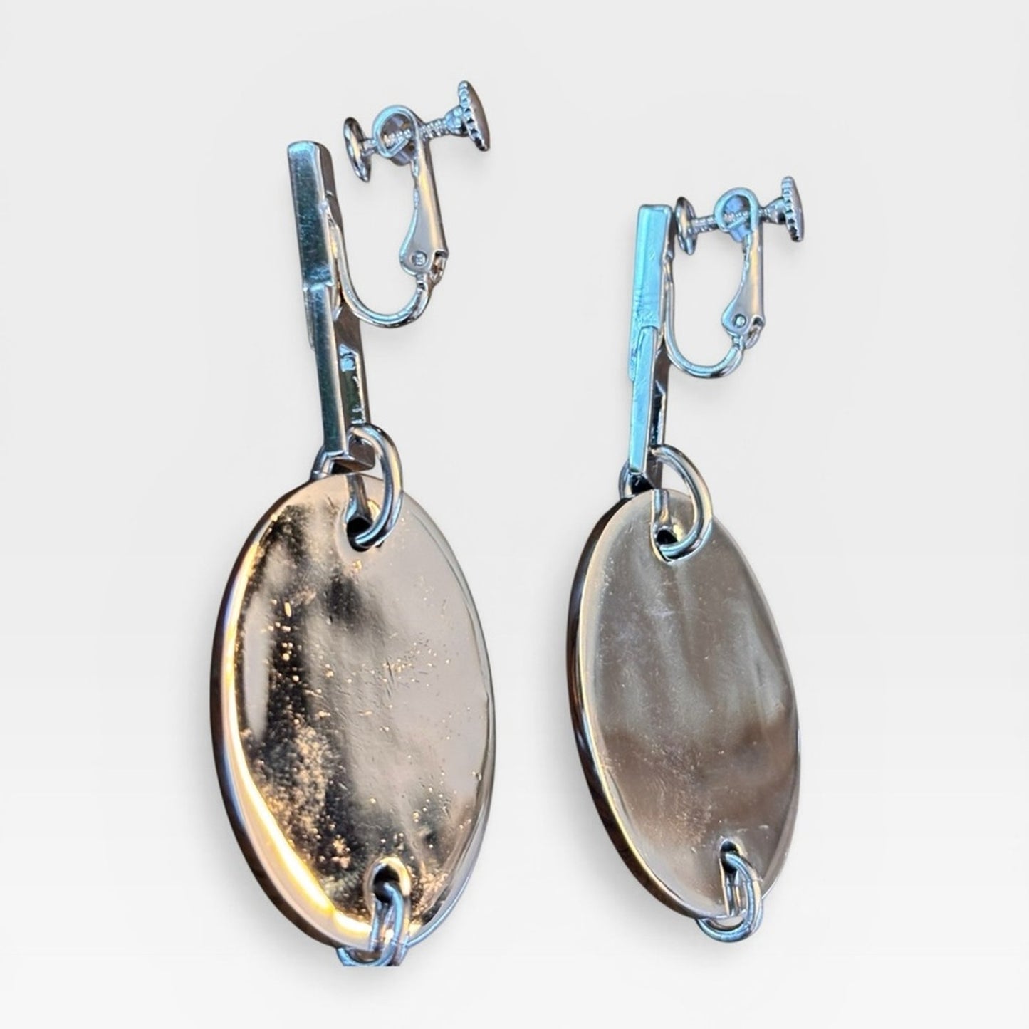 Dior Vintage Crystal J'Adore Oval Tag Drop Earrings with rhinestones