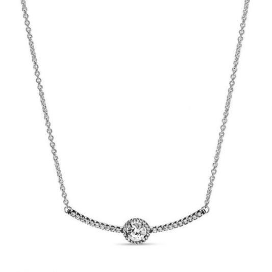 Pandora Silver 925 Round Sparkle Necklace with clear cubic zirconia ✨
