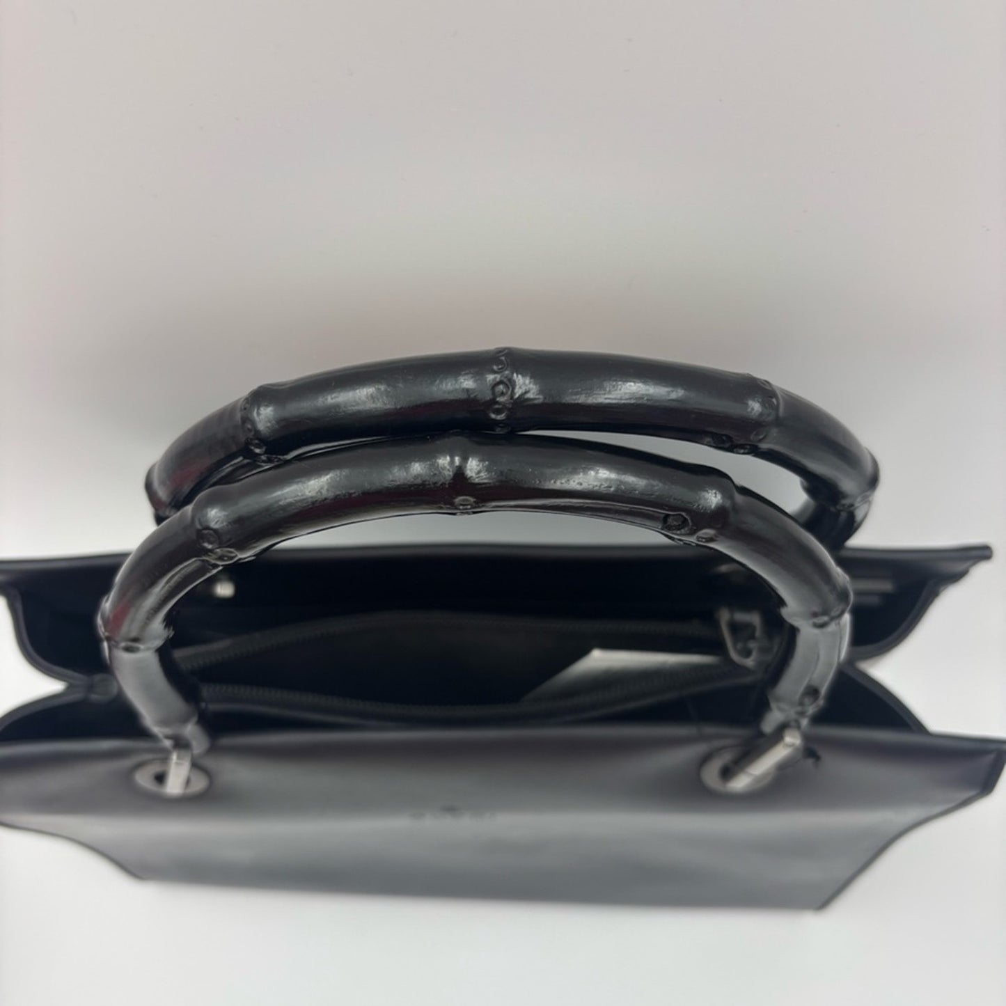 Gucci Bamboo Handle Satchel Black Interior with Logo Detail✨