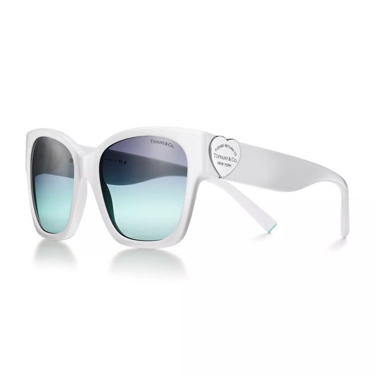 Tiffany & Co Return to Tiffany Sunglasses in White with Tiffany Blue Lenses