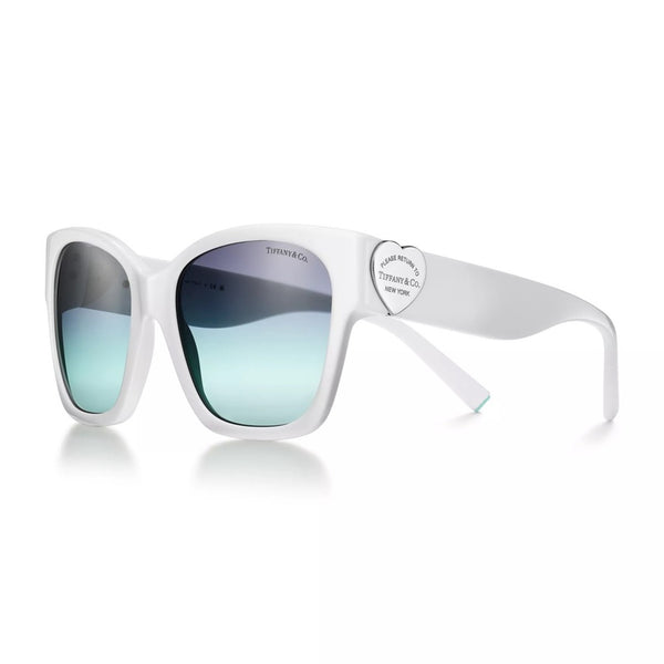 Tiffany & Co Return to Tiffany Sunglasses in White with Tiffany Blue Lenses
