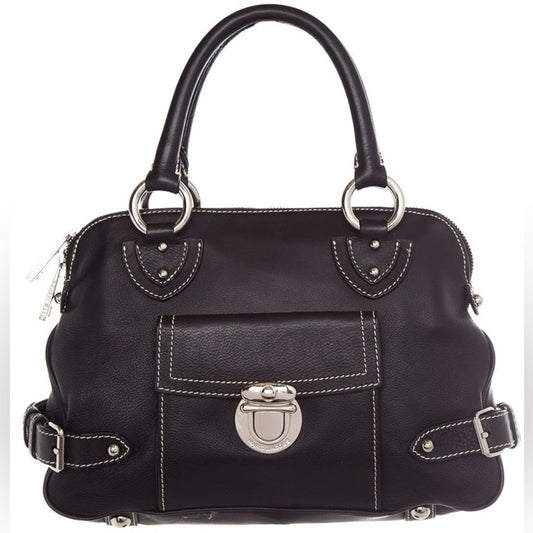 Marc Jacobs Black Venetia Calf Leather Satchel ✨
