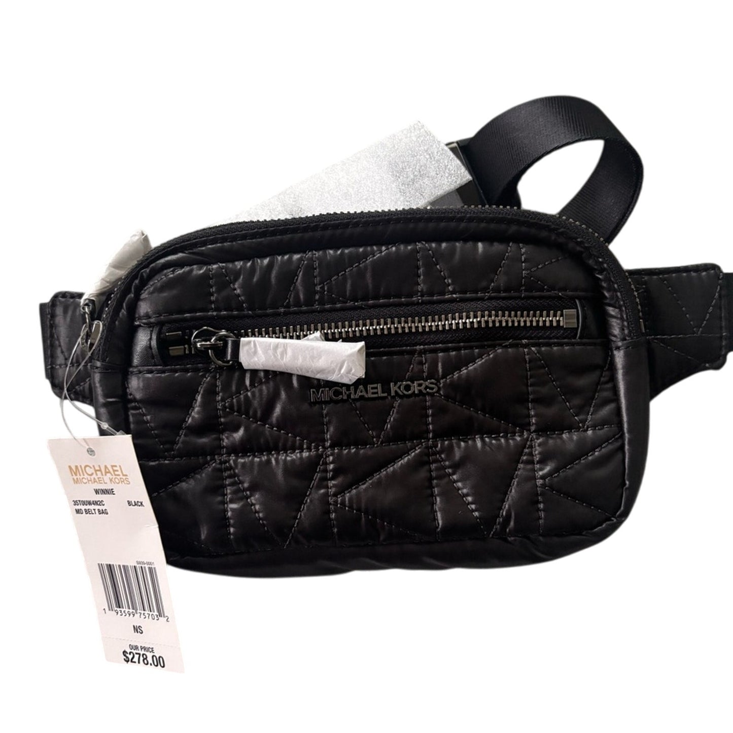 Michael Kors Winnie Medium Quilted Black Belt Bag ✨